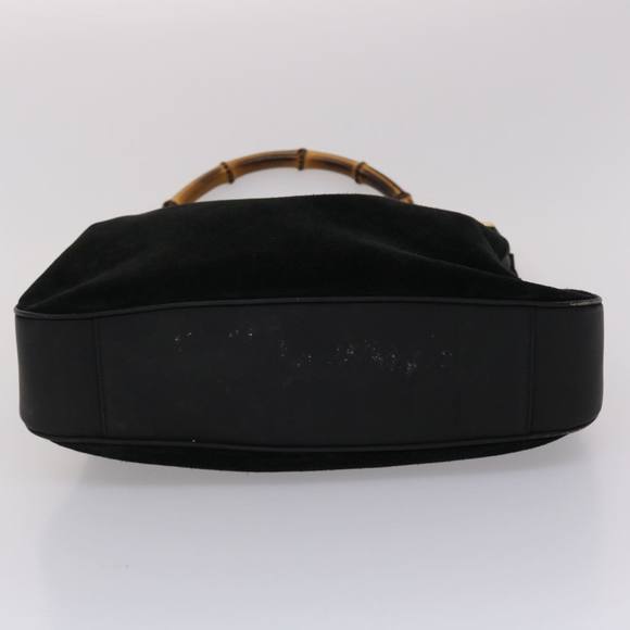 GUCCI Bamboo Hand Bag Suede 2way Black Auth ar9709B - Picture 5 of 16